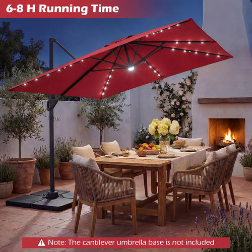 10ft Solar LED Patio Umbrella with Aluminum Pole S319900