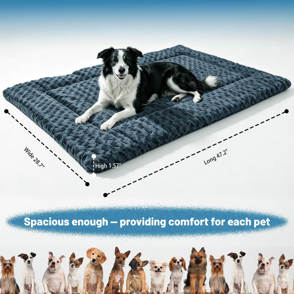 Washable Rose Velvet Dog Crate Mat X686502