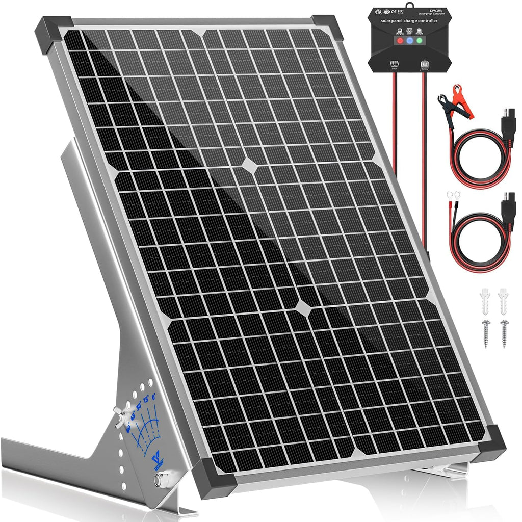 30W Solar Panel Kit 12V Battery Trickle Charger E3341