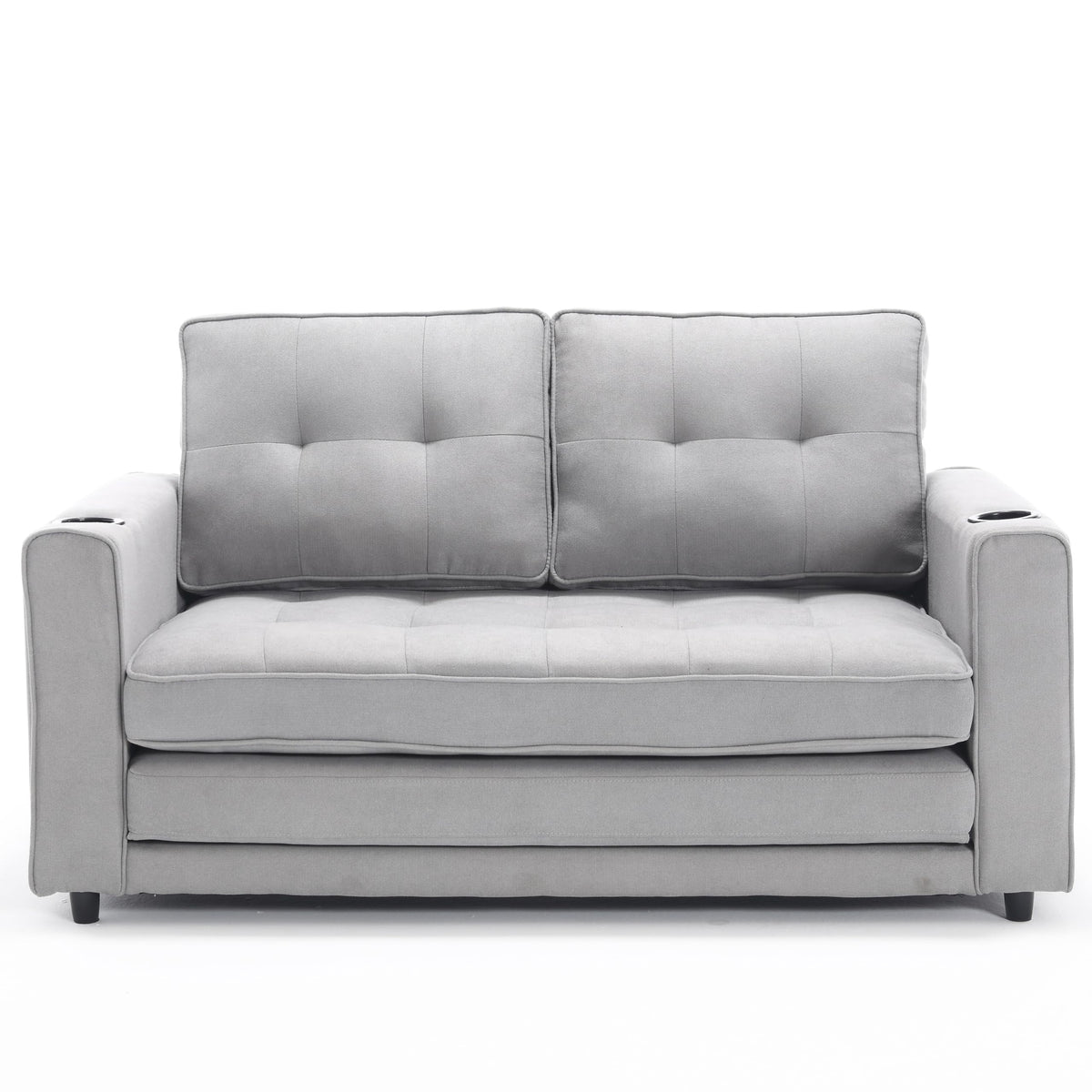 Light Gray Convertible Futon Sofa Bed S6094