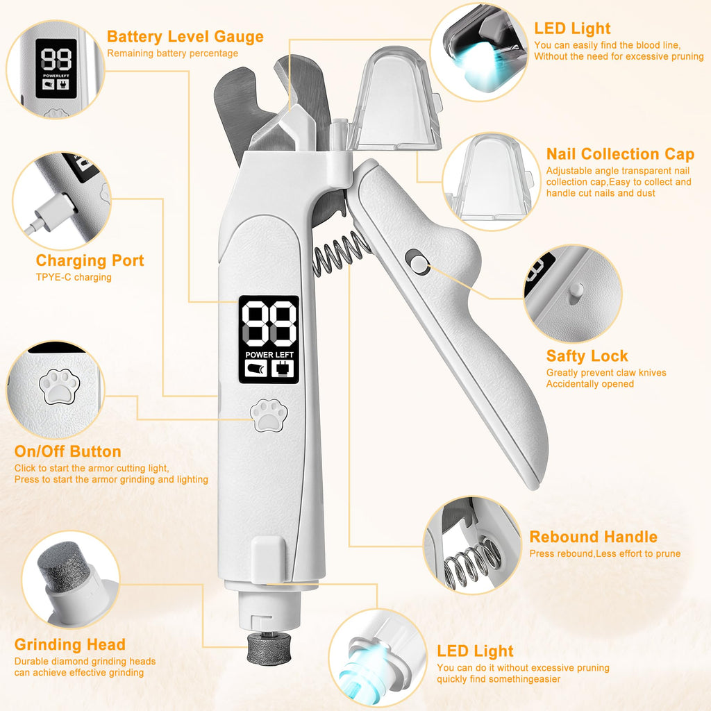 Dog Nail Clippers & Grinder with LED Light F954478