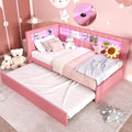Pink Upholstered Twin Size Daybed with Trundle C9822