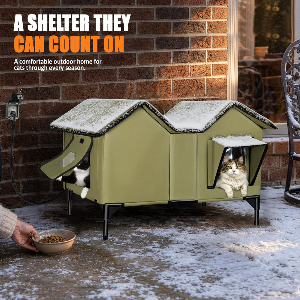 Weatherproof Outdoor Heated Cat House Z6860
