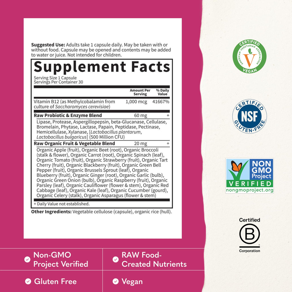 Vegan B-12 Methylcobalamin 30 Capsules X977061
