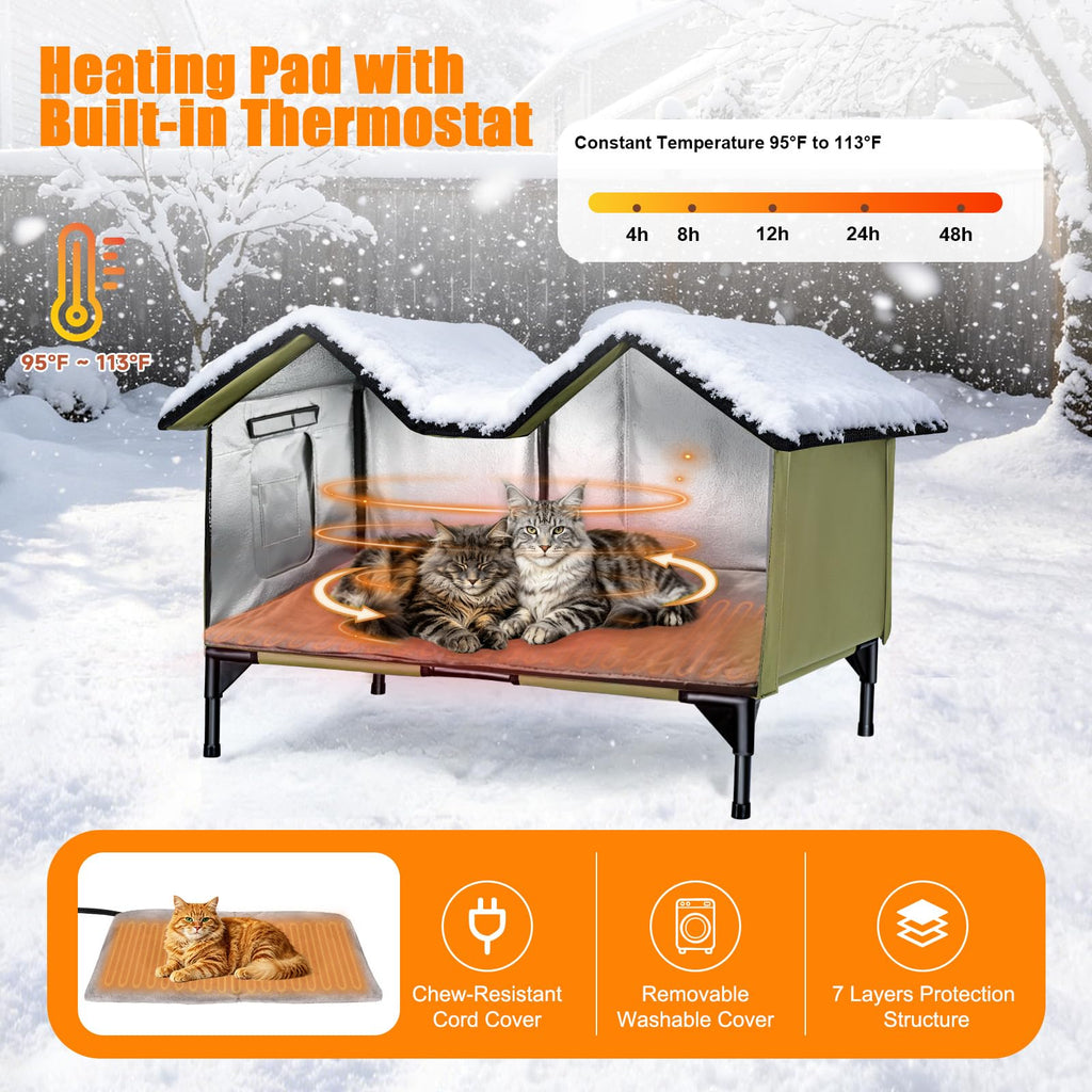 Weatherproof Outdoor Heated Cat House Z6860