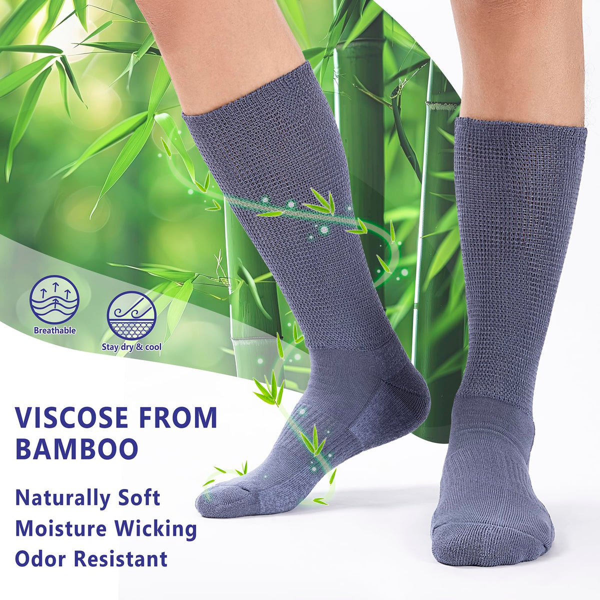 Viscose from Bamboo Crew Socks, 3 Pairs P73802