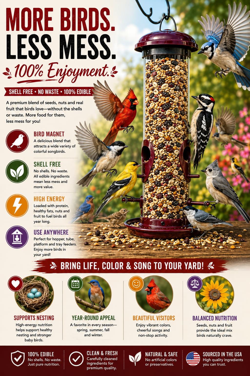 Fruit & Nut Bird Seed 20 lb J293