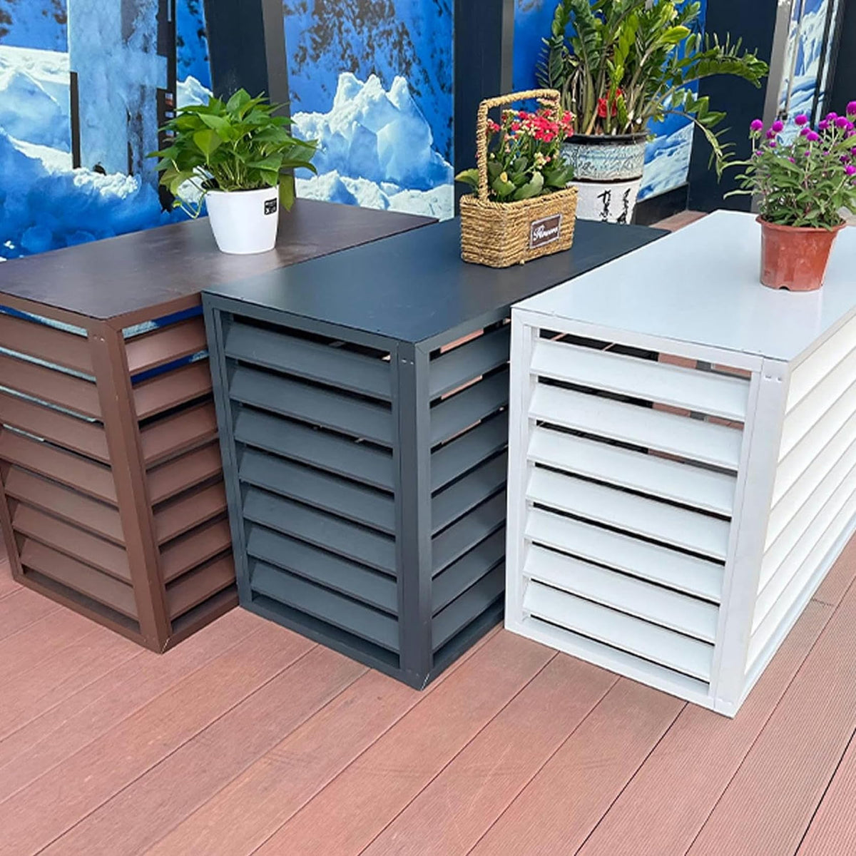 Aluminum Air Conditioner Fence Cover White 100*50*70cm K830
