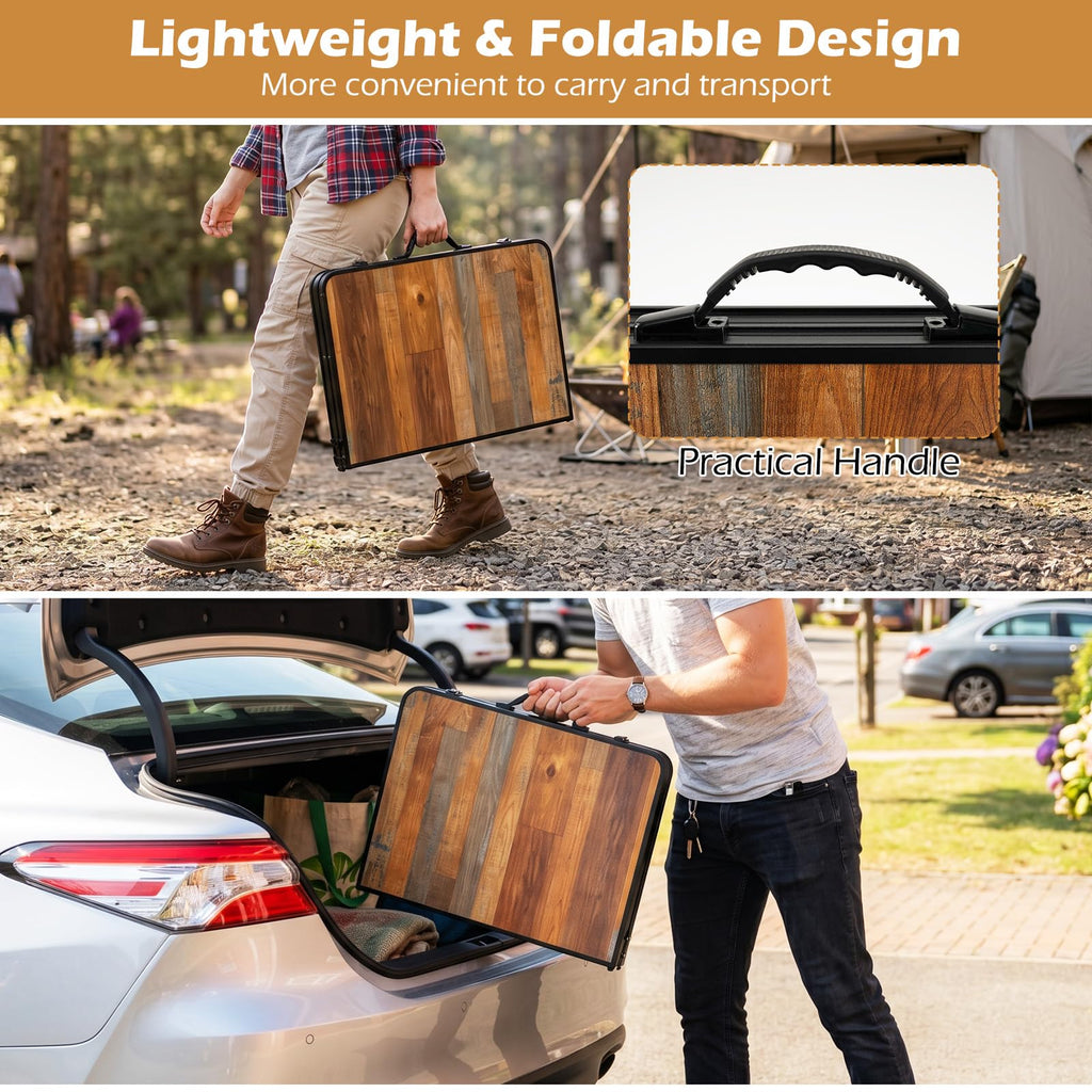 3 FT Portable Aluminum Folding Camping Table with Carry Handle K2747