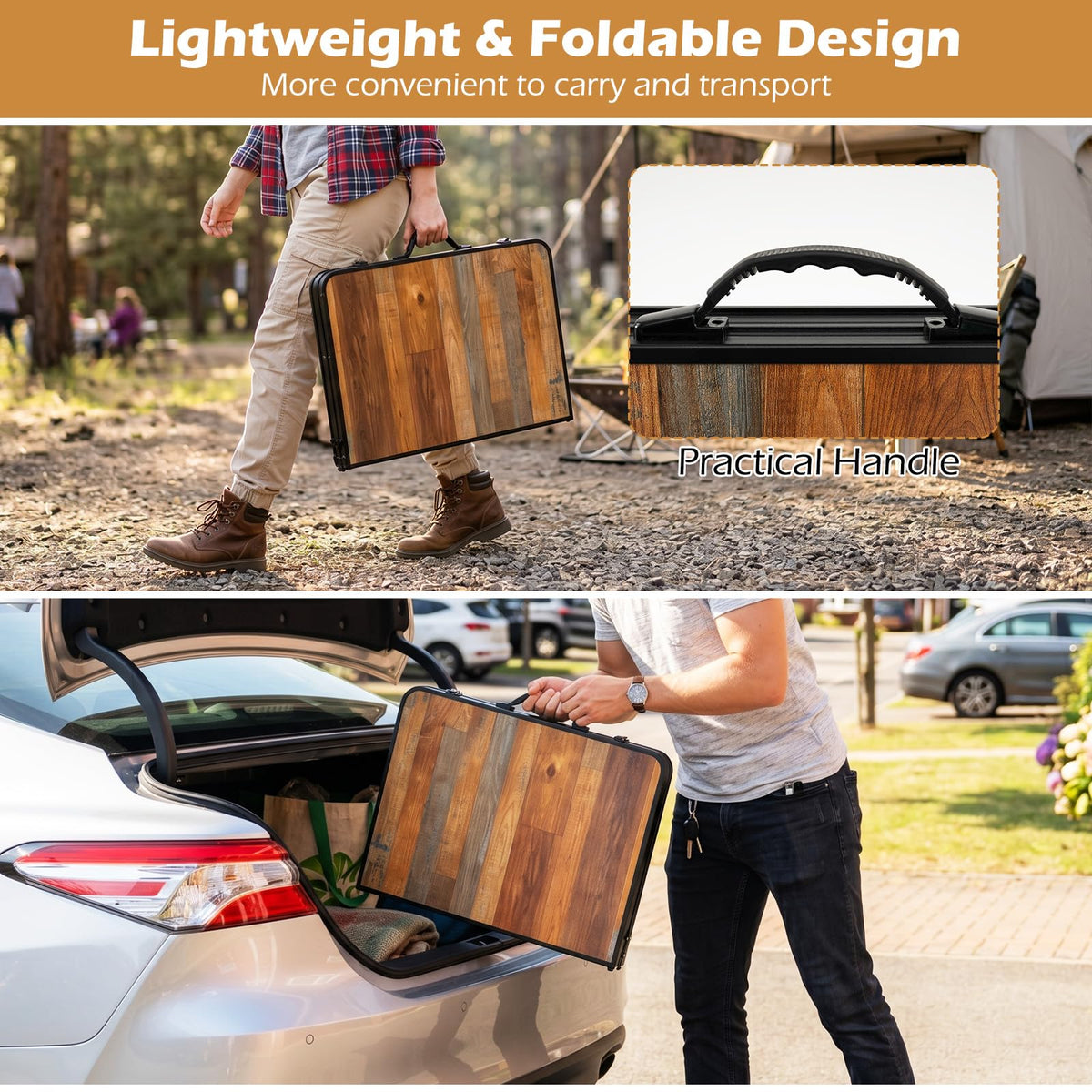 3 FT Portable Aluminum Folding Camping Table with Carry Handle K2747