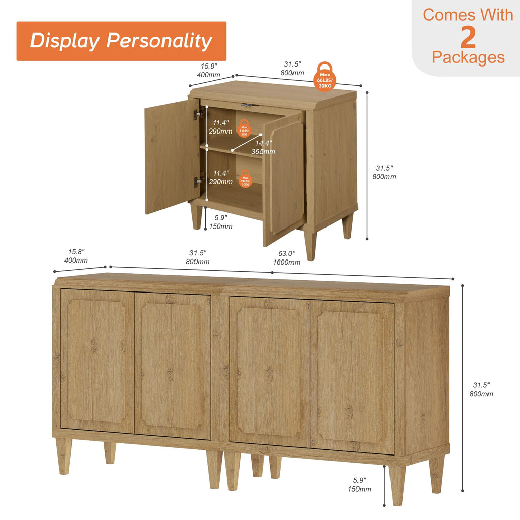 Wood TV Stand with Storage S3333