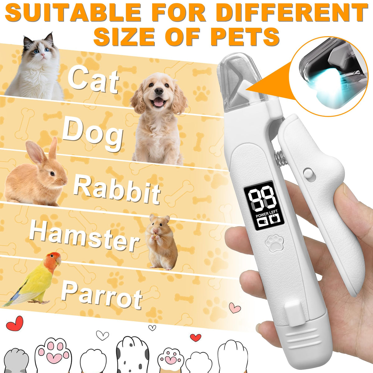 Dog Nail Clippers & Grinder with LED Light F954478