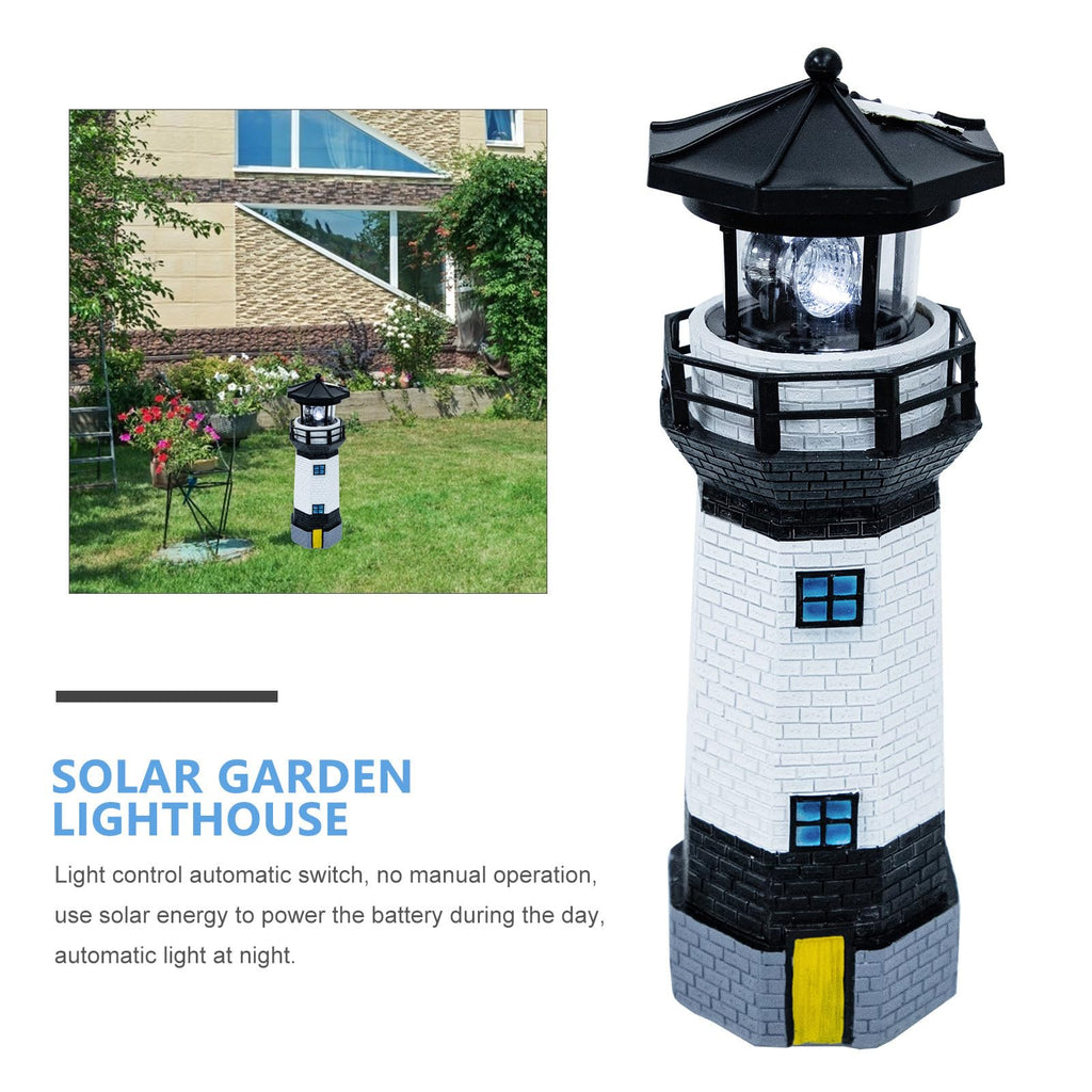 Solar Powered Lighthouse Resin LED Light B6166