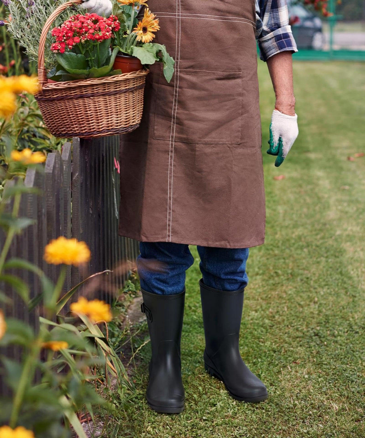 Mid Calf Waterproof Rain Boots with Buckle A3896