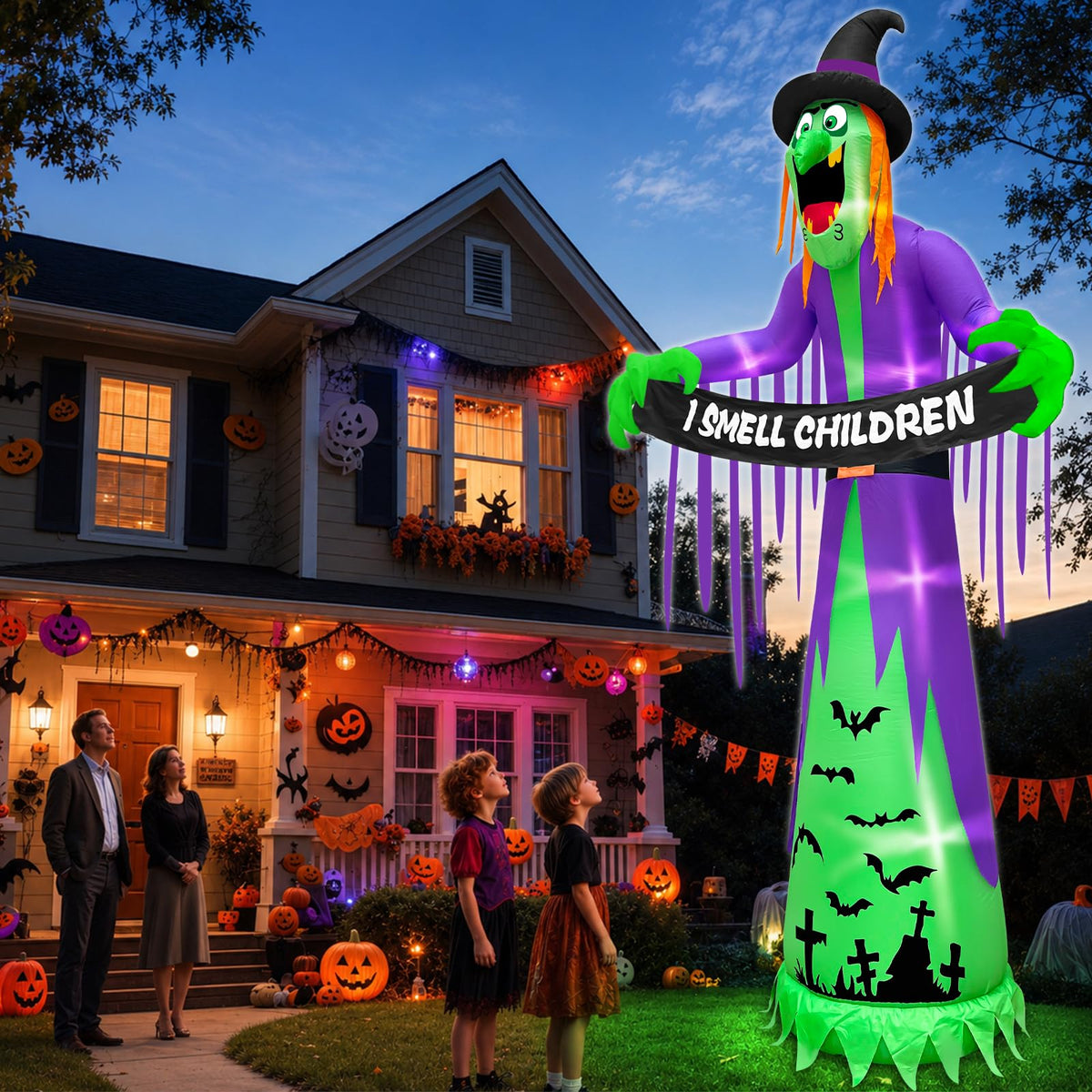 12FT Halloween Inflatables Witch Decorations F4474
