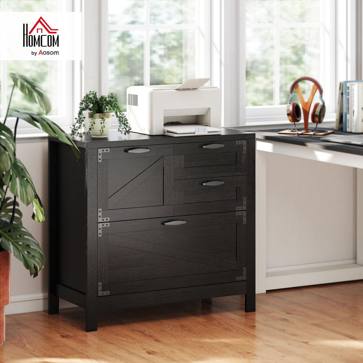 Black 4 Drawer File Cabinet B252661