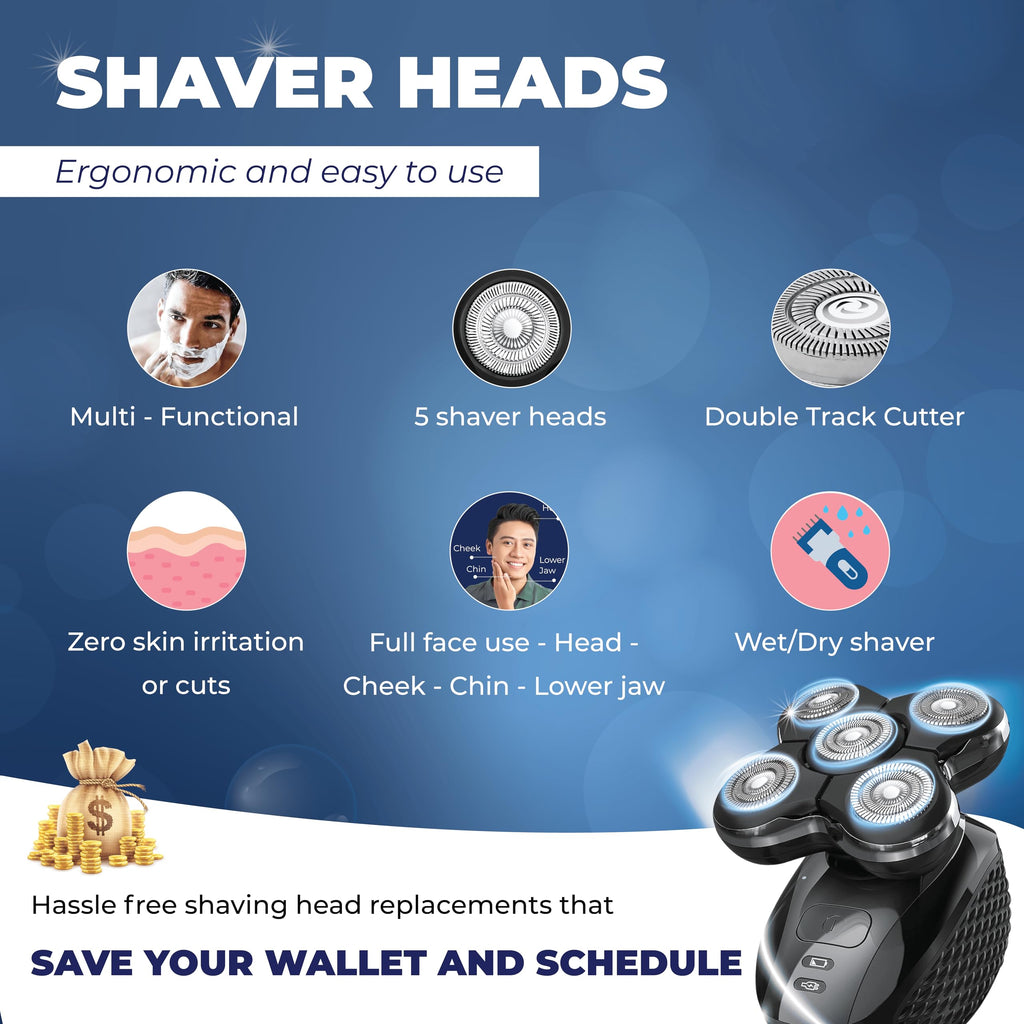 5 Pack Dual Track Shaver Replacement Blades J398