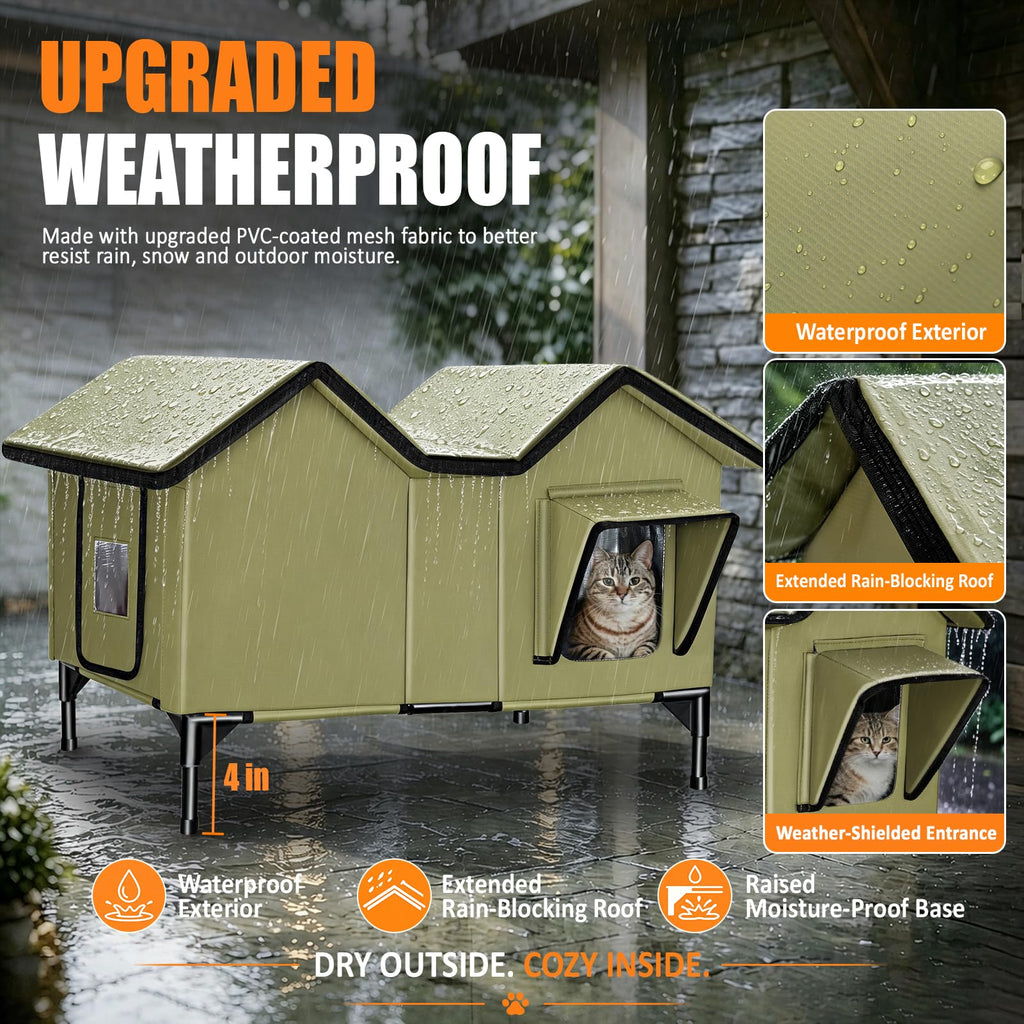Weatherproof Outdoor Heated Cat House Z6860