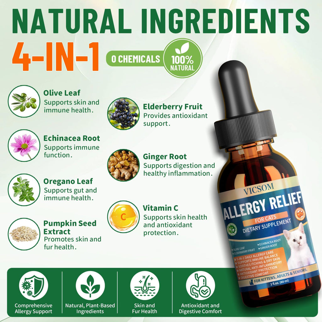 Cat Allergy & Hairball Relief Drops 60ml Q138