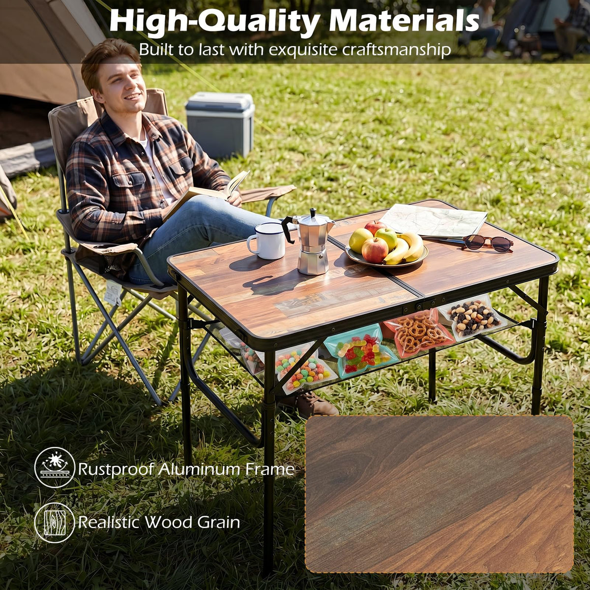 3 FT Portable Aluminum Folding Camping Table with Carry Handle K2747