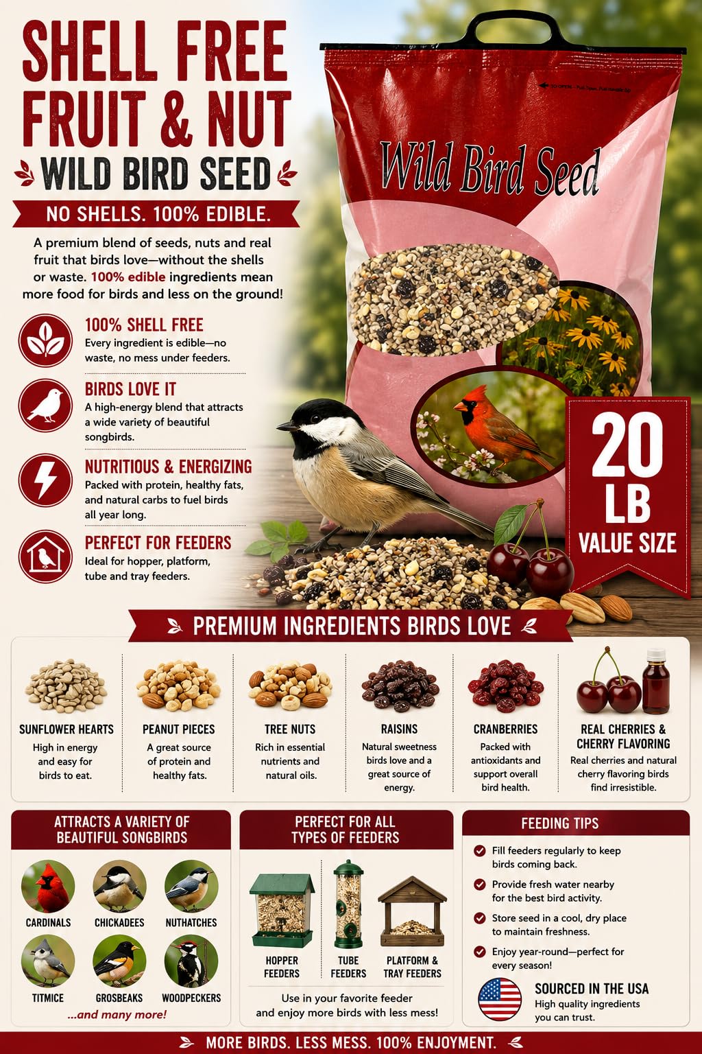Fruit & Nut Bird Seed 20 lb J293