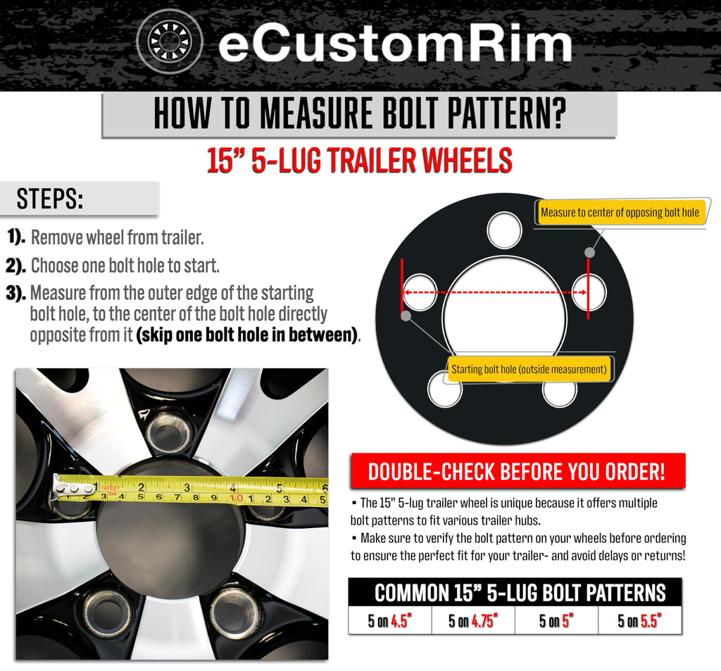 White 5 Lug Trailer Tire Rim Assembly N329651