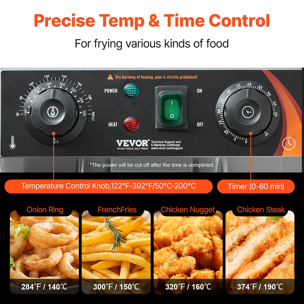 3000W Dual Tank Stainless Steel Electric Deep Fryer I6258