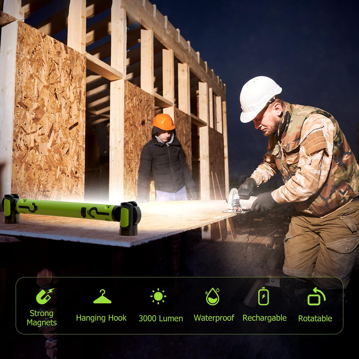 3000LM Magnetic Rechargeable LED Work Light G110