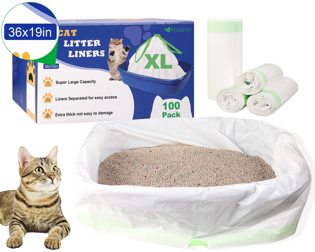 100 PCS Jumbo Cat Litter Box Liners 36"x19" T3567