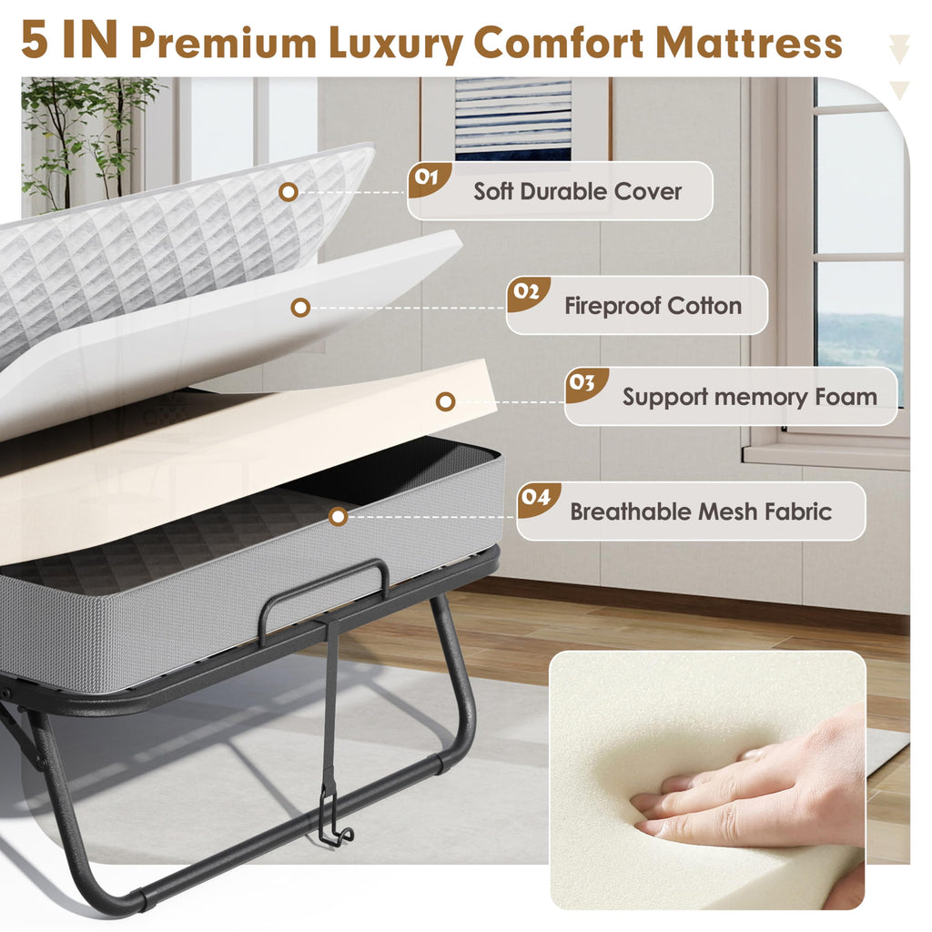 Folding Bed with 5” Mattress R321688