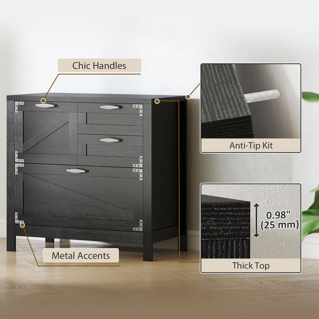 Black 4 Drawer File Cabinet B252661