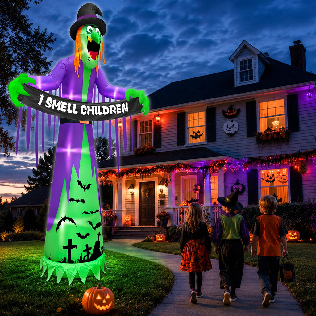 12FT Halloween Inflatables Witch Decorations F4474