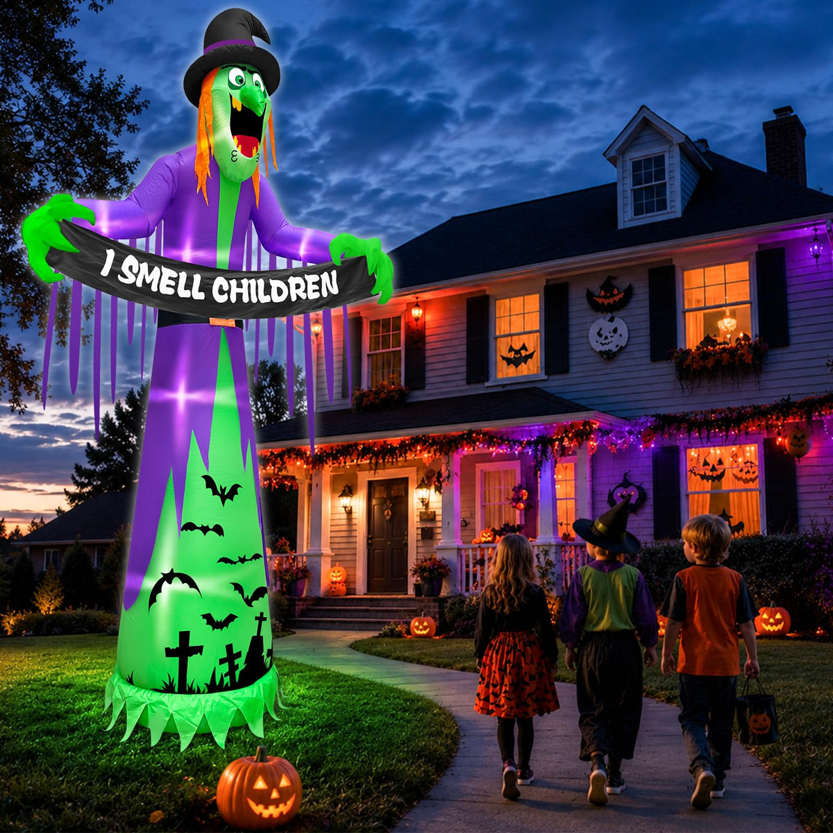 12FT Halloween Inflatables Witch Decorations F4474