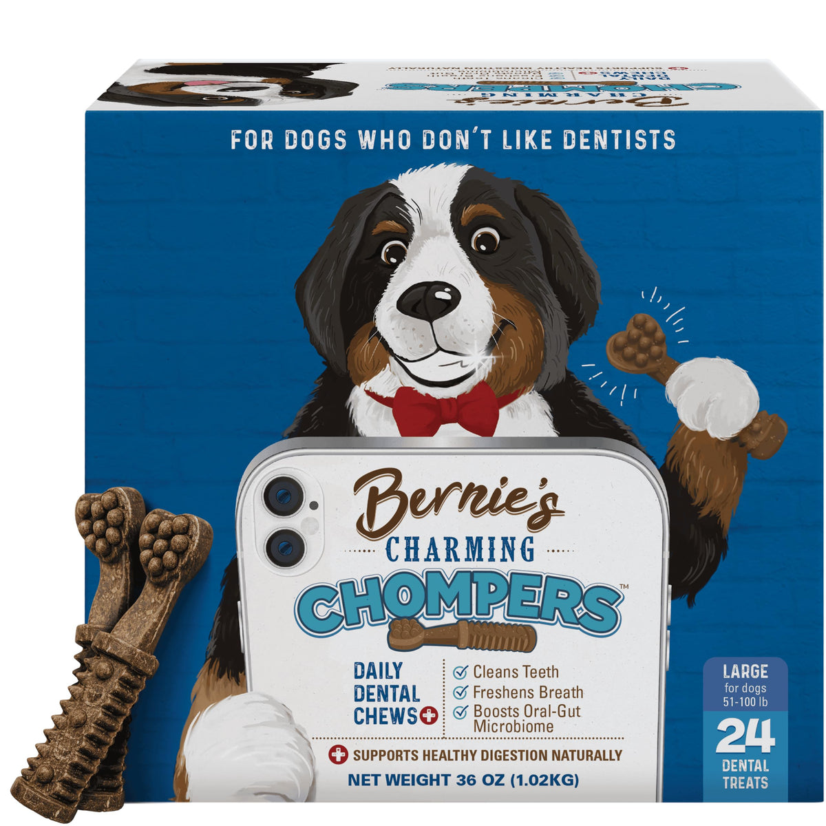 Dog Dental Chews, 24 Ct U2407
