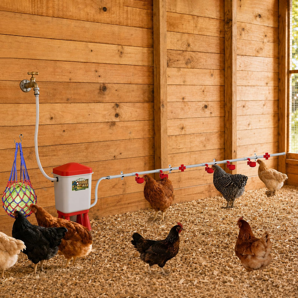 3 Gallon Automatic Chicken Waterer with 8 Cups and 8 Nipples I10226
