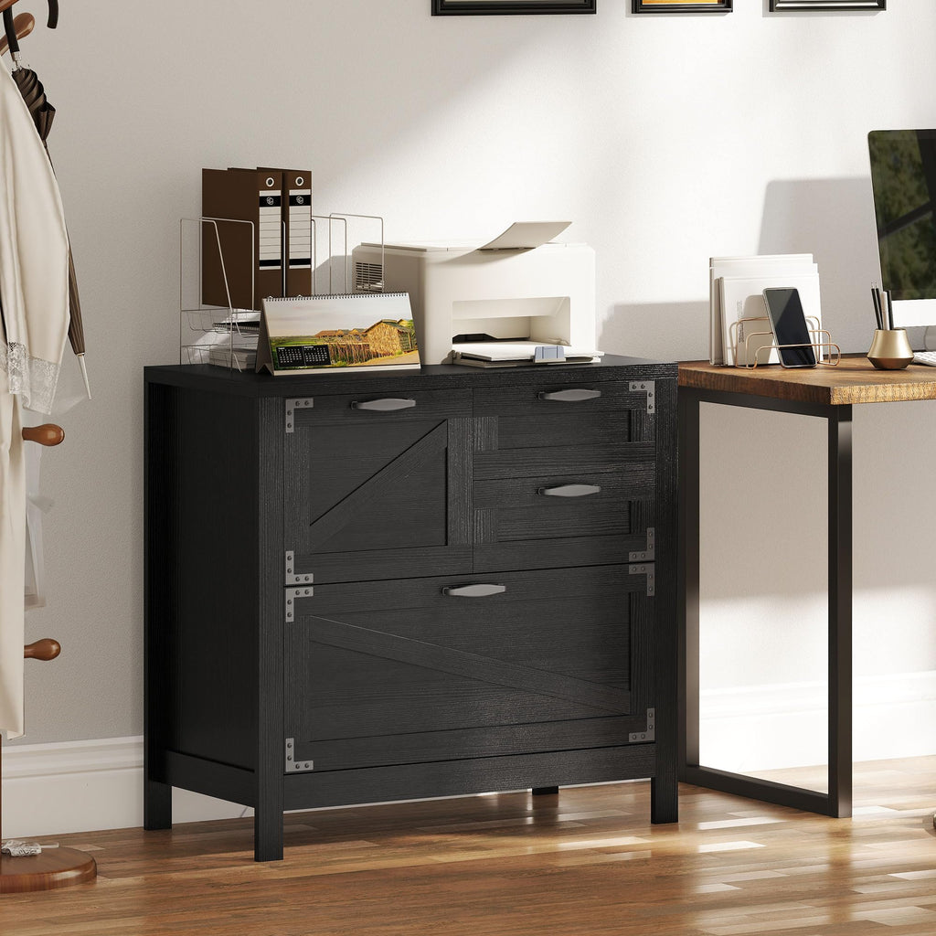 Black 4 Drawer File Cabinet B252661