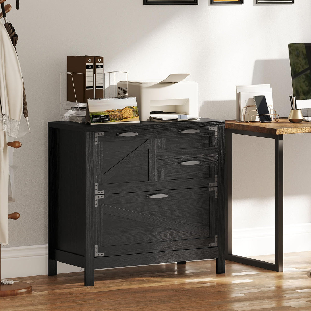 Black 4 Drawer File Cabinet B252661
