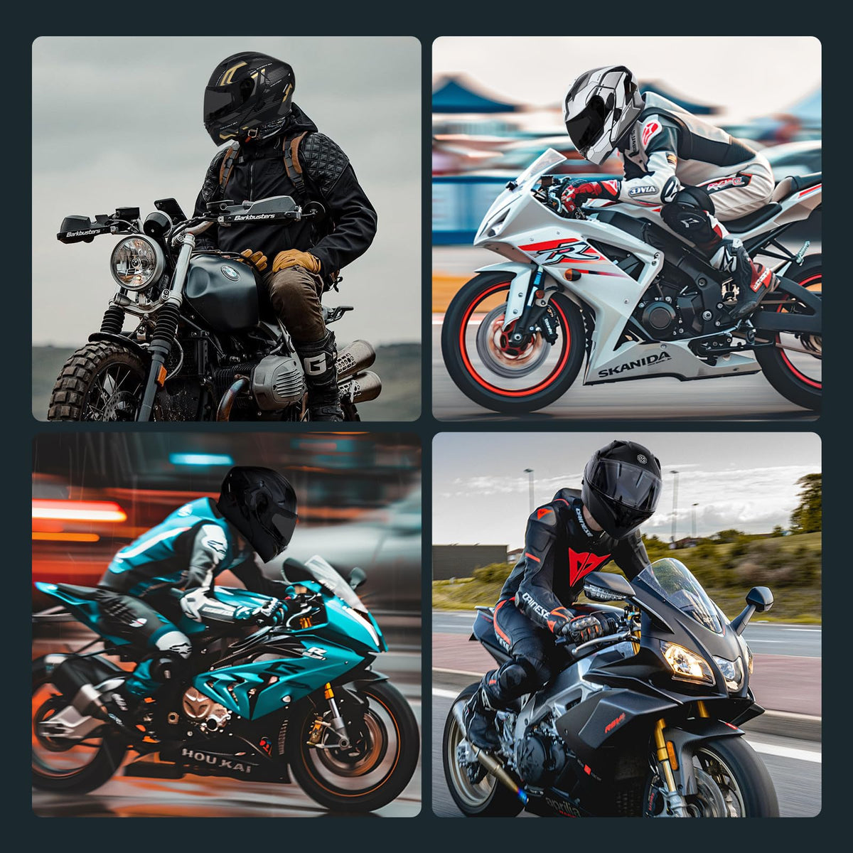 DOT Approved Flip Up Full Face Modular Motorcycle Helmet with Dual Visor M951