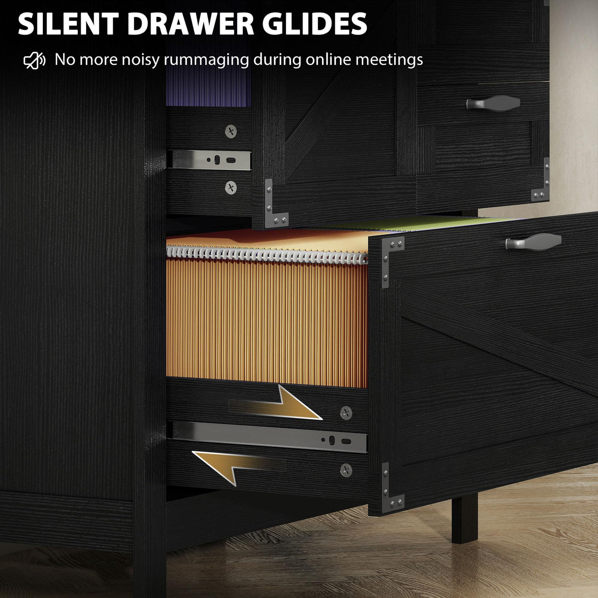 Black 4 Drawer File Cabinet B252661