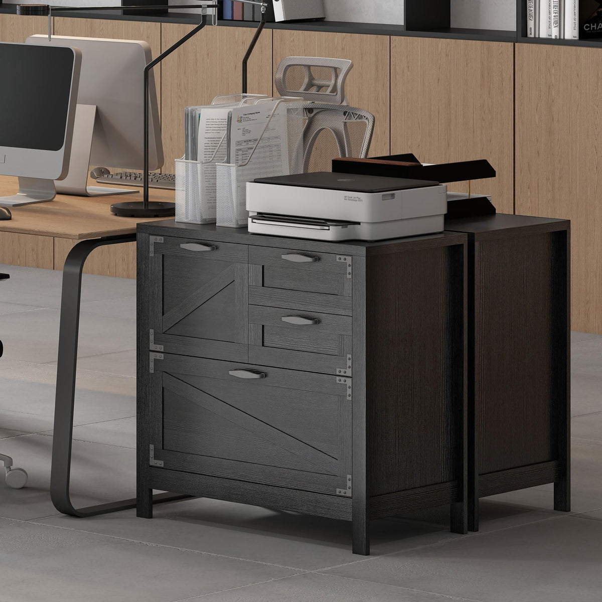 Black 4 Drawer File Cabinet B252661