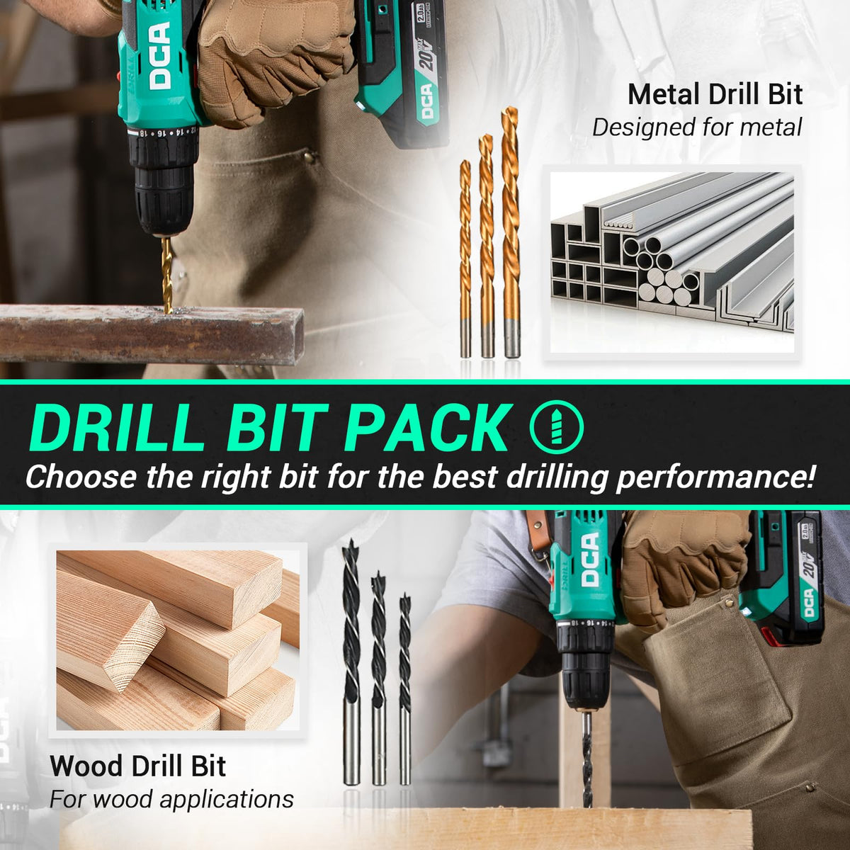 Cordless Drill Set 354 in-lbs 3/8" Keyless Chuck 20V Q162