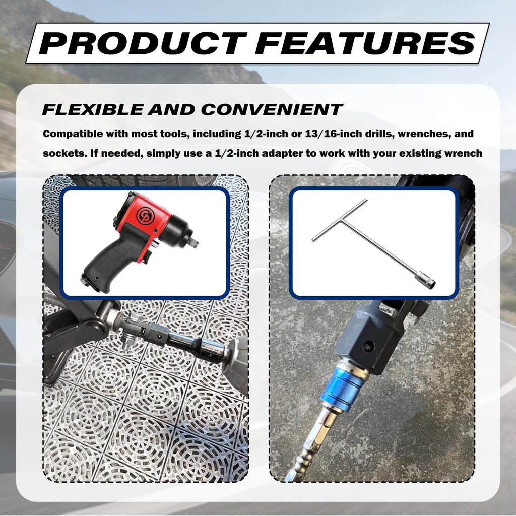 Scissor Jack Adapter for 1/2" Impact Drills or 13/16" Lug Wrench N66170