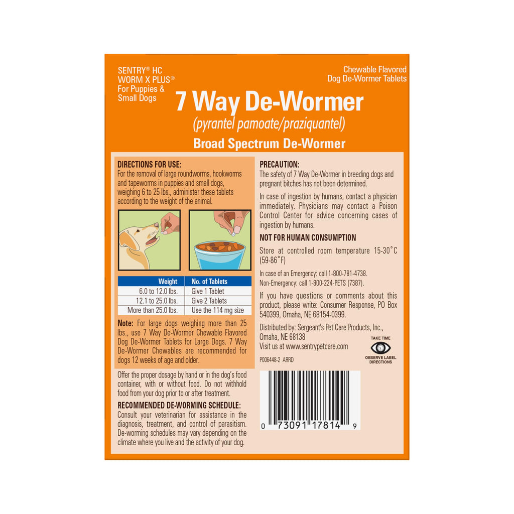 7 Way De-Wormer Chewables for Dogs, 6 Count S89512