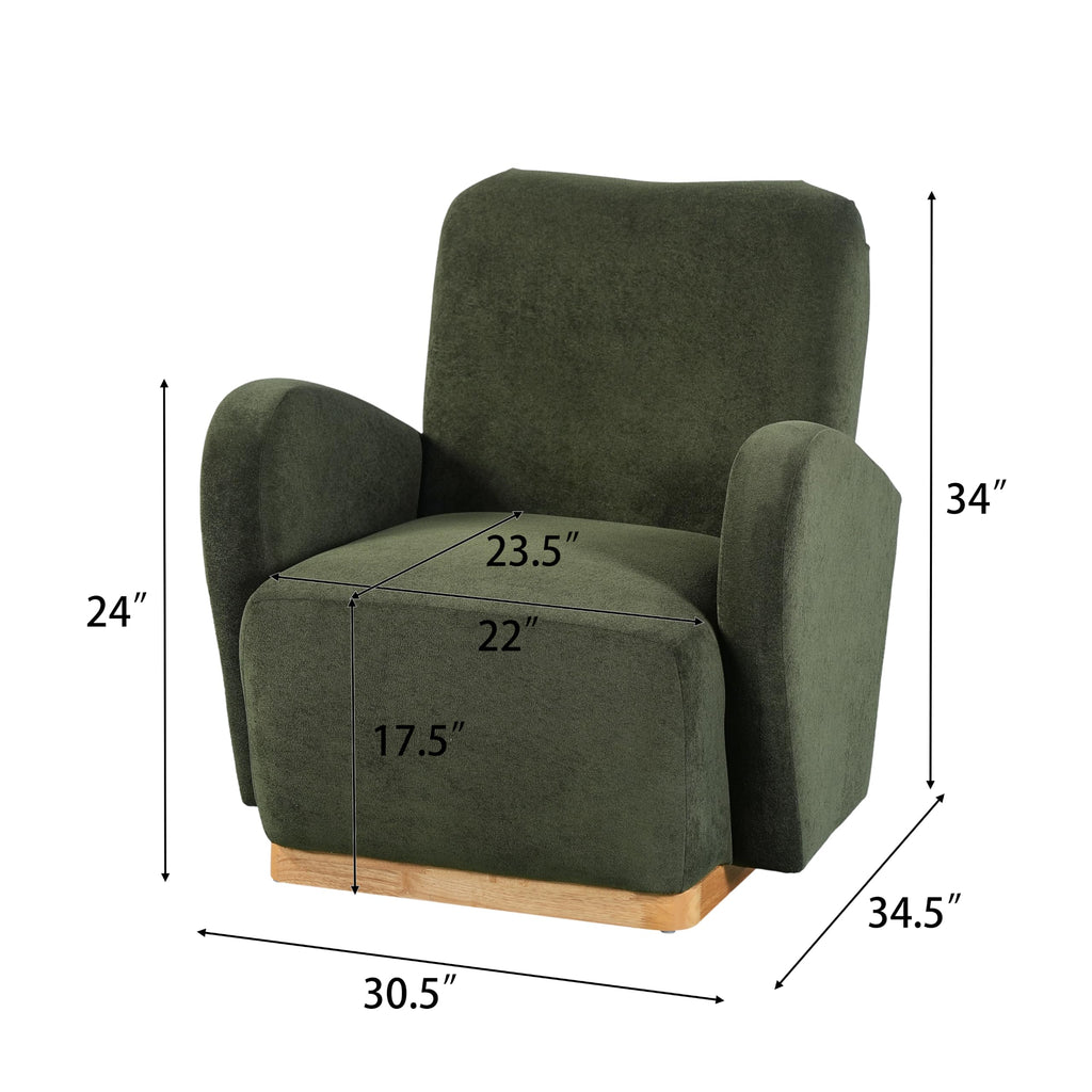 Olive Green Velvet Upholstered Accent Chair Set of 2 U25658