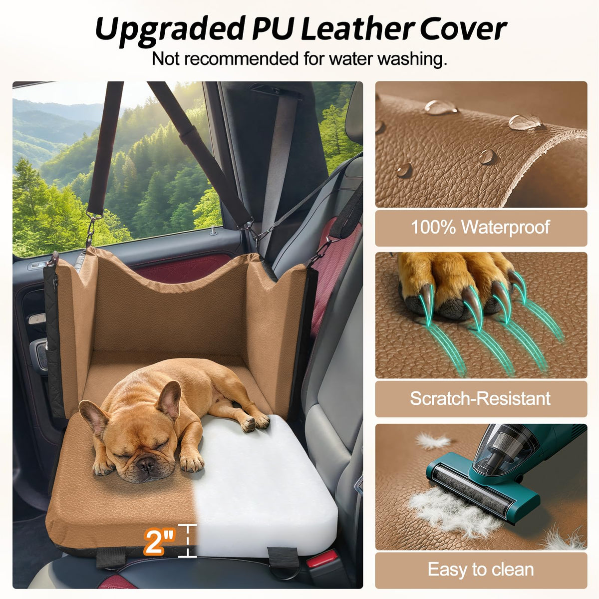 Waterproof PU Leather Dog Car Seat with Safety Belt V144657