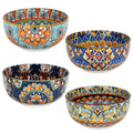 Set of 4 34oz Bohemian Ceramic Bowls V16212