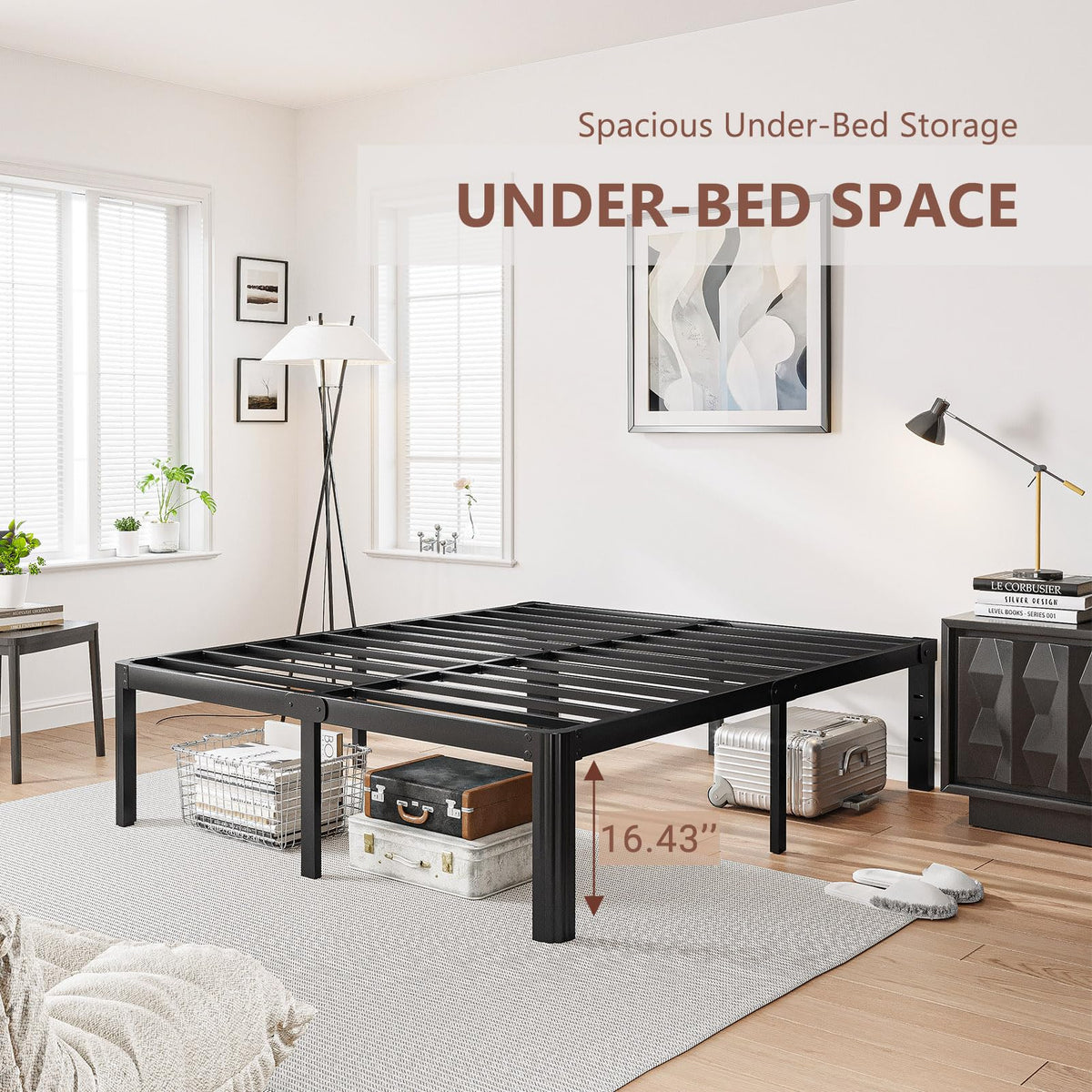 18 Inch High Platform Queen Bed Frame C238