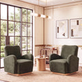 Olive Green Velvet Upholstered Accent Chair Set of 2 U25658