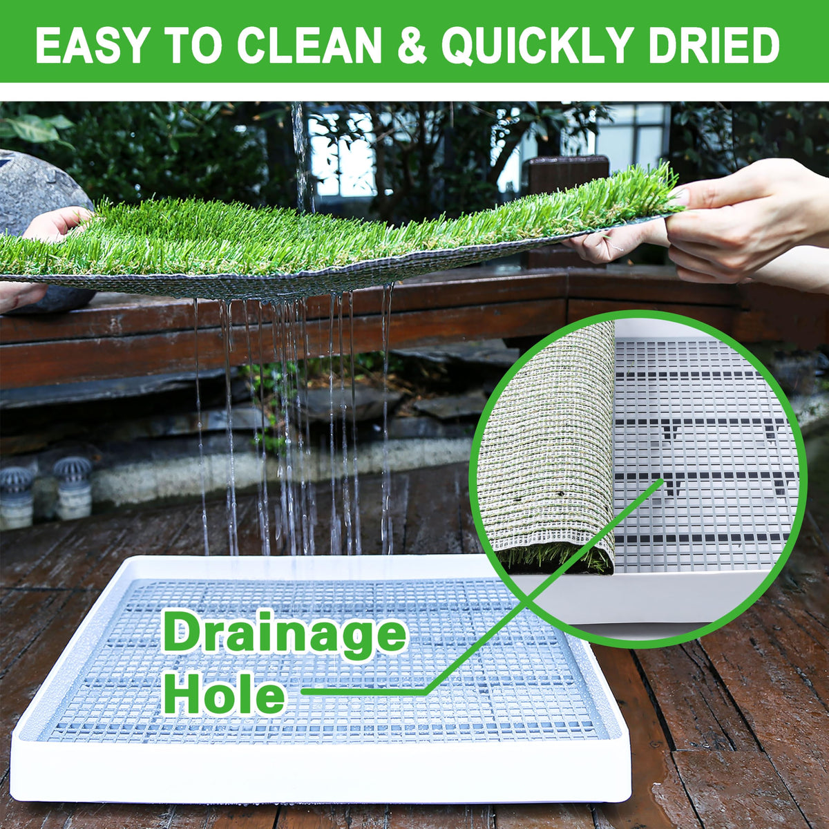 Indoor Fake Grass Pad with Tray W329179