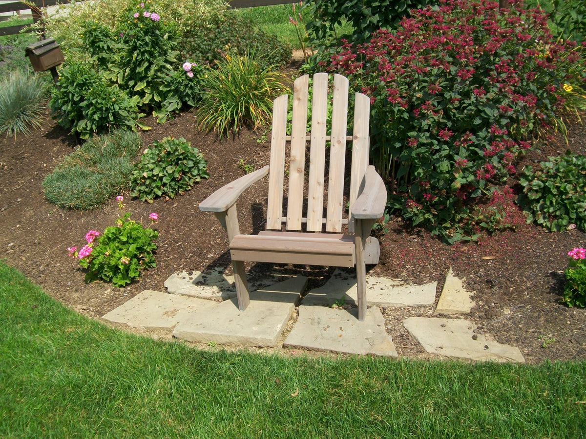 Gray Stained Cedar Wood Adirondack Chair P7300